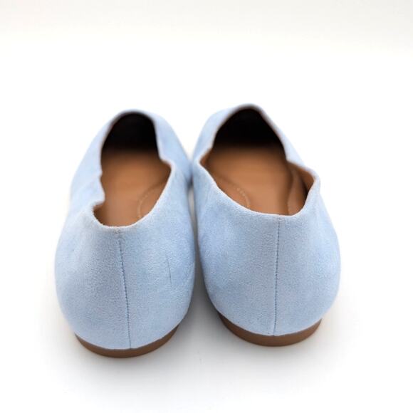 Nordstrom Rack Aspen Flat Shoes Faux Suede Square Toe Blue Size US7.5M EU38 - Picture 4 of 11